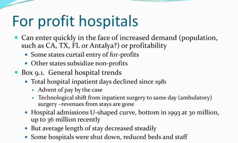 For profit hospitals earnings hca tenet uhs chs