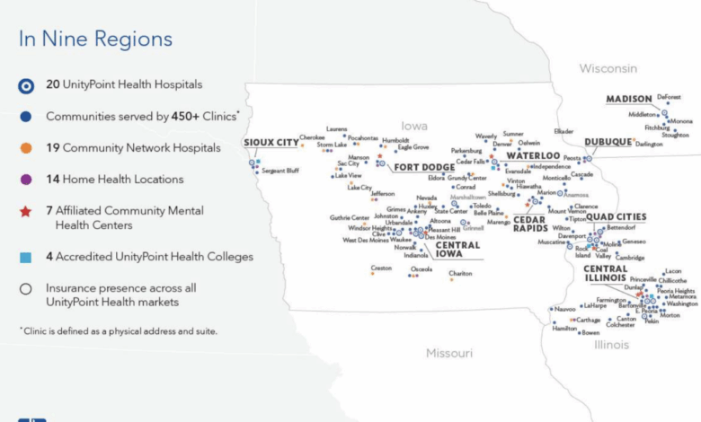 Unitypoint health presbyterian healthcare services cross market merger